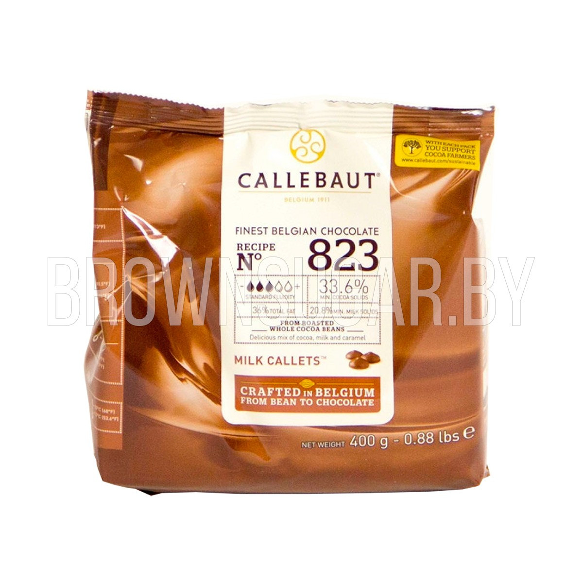 Шоколад молочный Callebaut 33,6% (Бельгия, каллеты, 400 гр) - фото 1 - id-p166795649