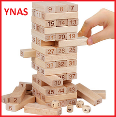 Детская настольная игра Джанга Падающая башня цифры, игрушка кубики Jenga( Дженга) Janga цифровая с кубиками