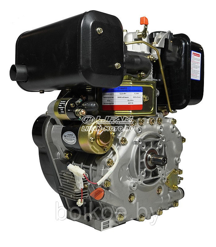 Двигатель дизельный Lifan C186F-D (10 л.с., шлиц 25 мм, электростартер) - фото 3 - id-p166832158