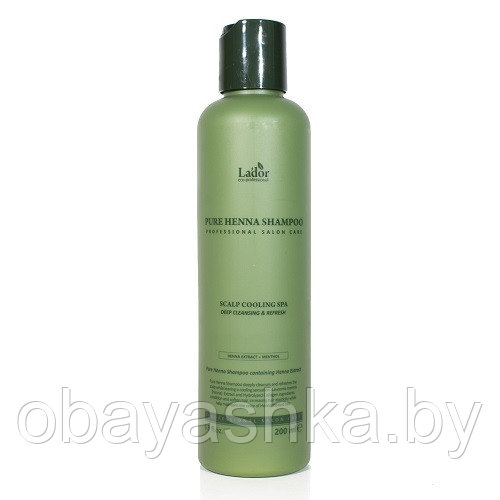 Шампунь для волос с хной укрепляющий Lador Pure Henna Shampoo 200 мл - фото 1 - id-p166780487