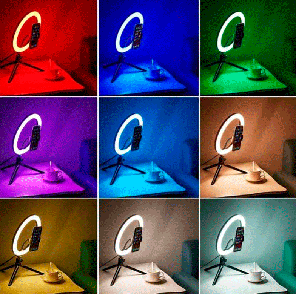 Кольцевая лампа цветная RGB LED 26 (без штатива), фото 2