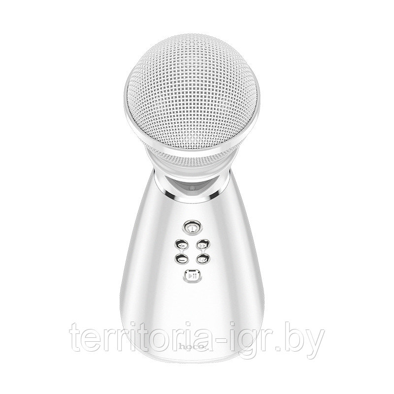 Караоке-микрофон Bluetooth BK6 белый Hoco - фото 6 - id-p166834885