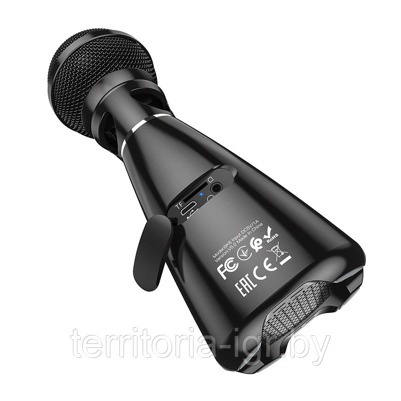 Караоке-микрофон Bluetooth BK6 черный Hoco - фото 5 - id-p166840991