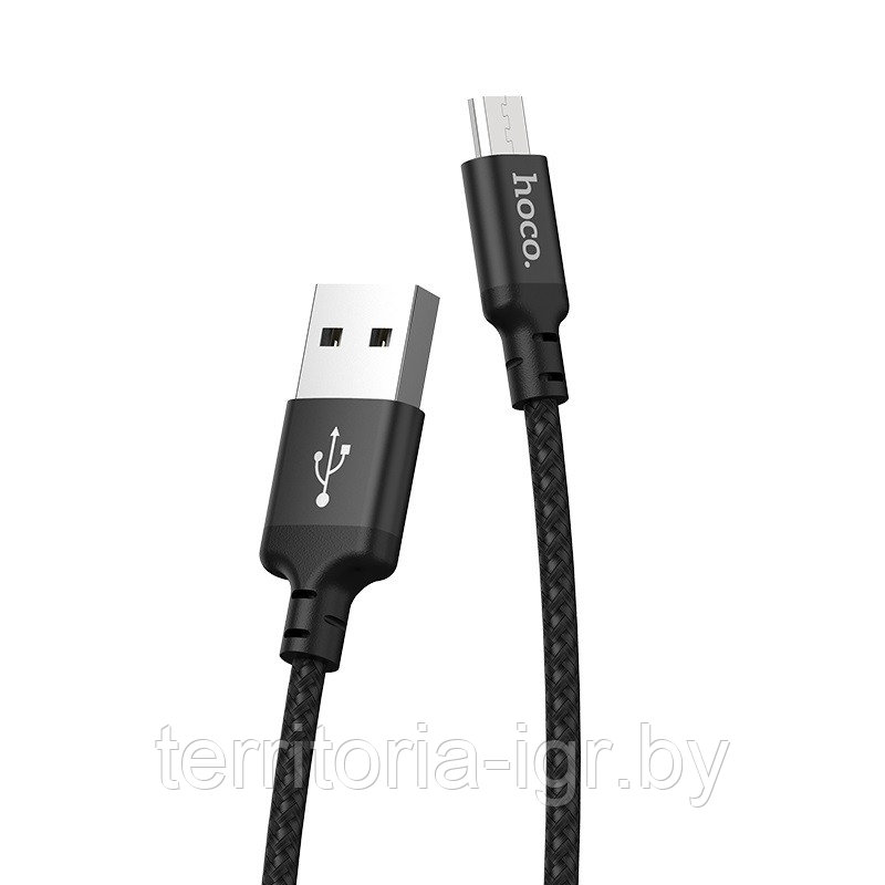 Дата-кабель X14 Times speed Micro USB 1м. черный Hoco - фото 2 - id-p166855475