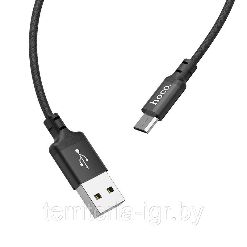 Дата-кабель X14 Times speed Micro USB 1м. черный Hoco - фото 5 - id-p166855475