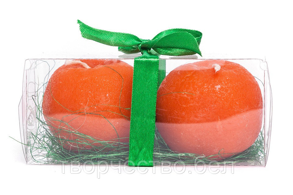 Свечи мандарин в упаковке 2 шт.