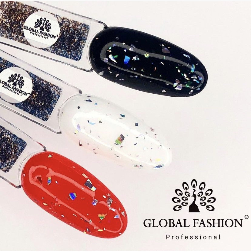 Global Fashion топ с хлопьями Голографии ,Holographic foil 12ml. - фото 1 - id-p166863516