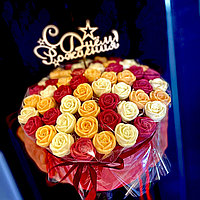Шоколадная коробка из 53 роз (ручная работа). Бельгийский шоколад., фото 1