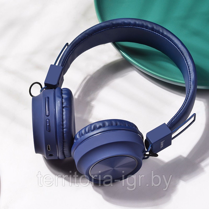 Беспроводная Bluetooth-гарнитура c микрофоном W25 синий Hoco - фото 3 - id-p166875938