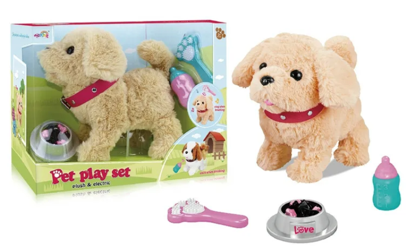 Детская интерактивная сенсорная игрушка Собака с аксессуарами арт. T880-2 Ходит,гавкает,виляет хвостом