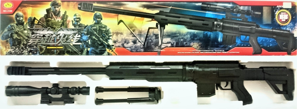 Детская Снайперская пневматическая винтовка NО.3188 с дульным тормозом (100 см) - фото 3 - id-p166894006