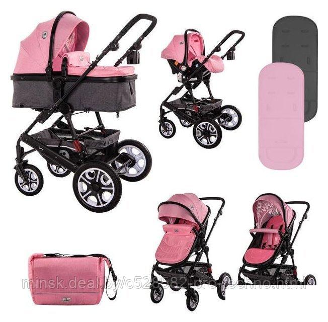 Универсальная коляска Lorelli Lora 2021 (3 в 1, candy pink)