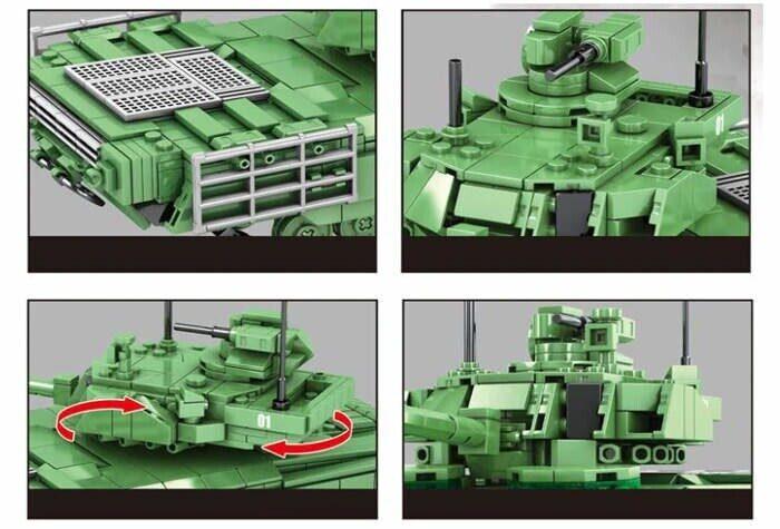 Конструктор Основной боевой танк Т-14 Армата SY0101,1020 дет., аналог Лего - фото 4 - id-p166901139