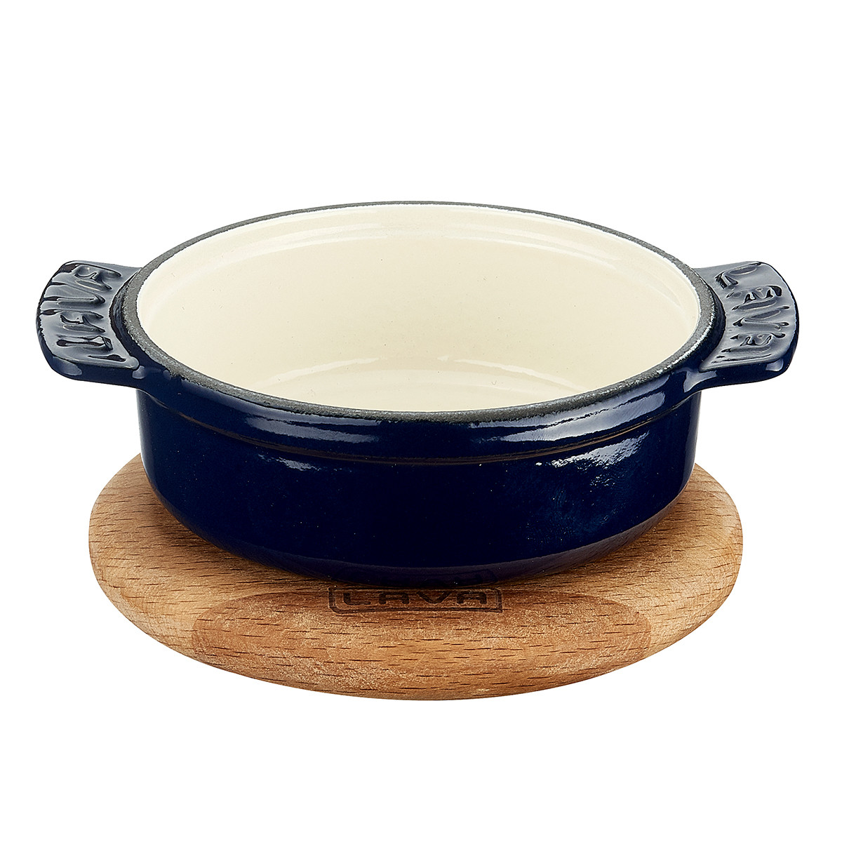Сковородка круглая d=11см,чугун,эмаль синяя на д/подставке LAVA - фото 1 - id-p166902029