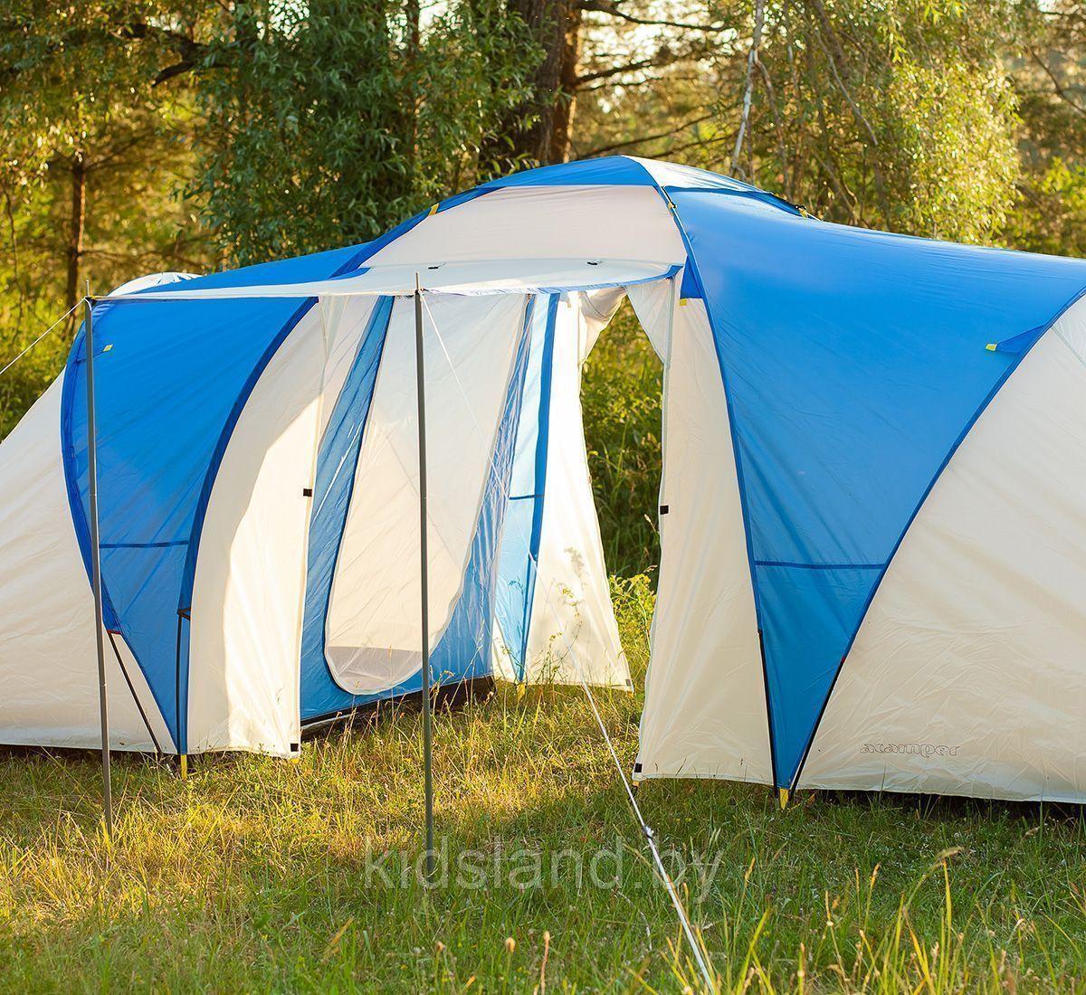 Палатка ACAMPER NADIR blue 6-местная (200+180+200 x 200 x 180/150 см) - фото 2 - id-p166916702