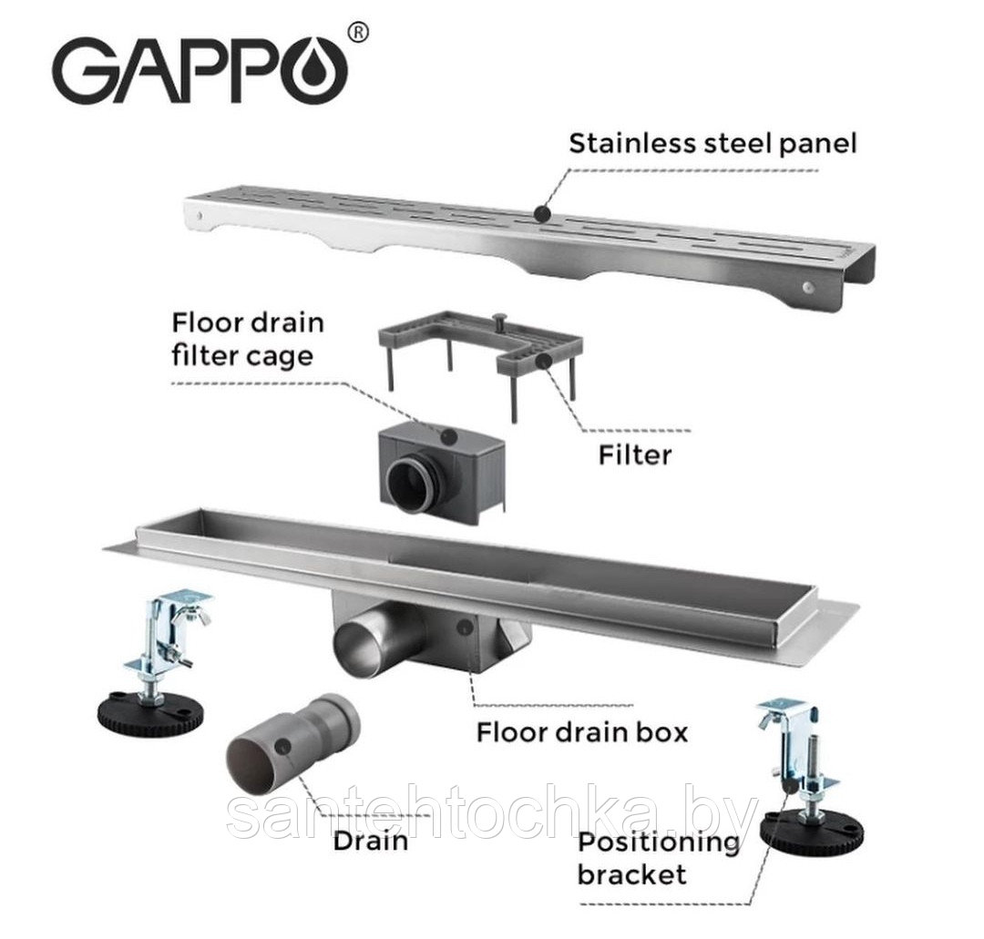 Трап для душа Gappo G86007-1 70*600 - фото 3 - id-p158143108