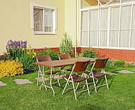 Набор складной садовой мебели CALVIANO (стол и 4 стула, ротанг), фото 1