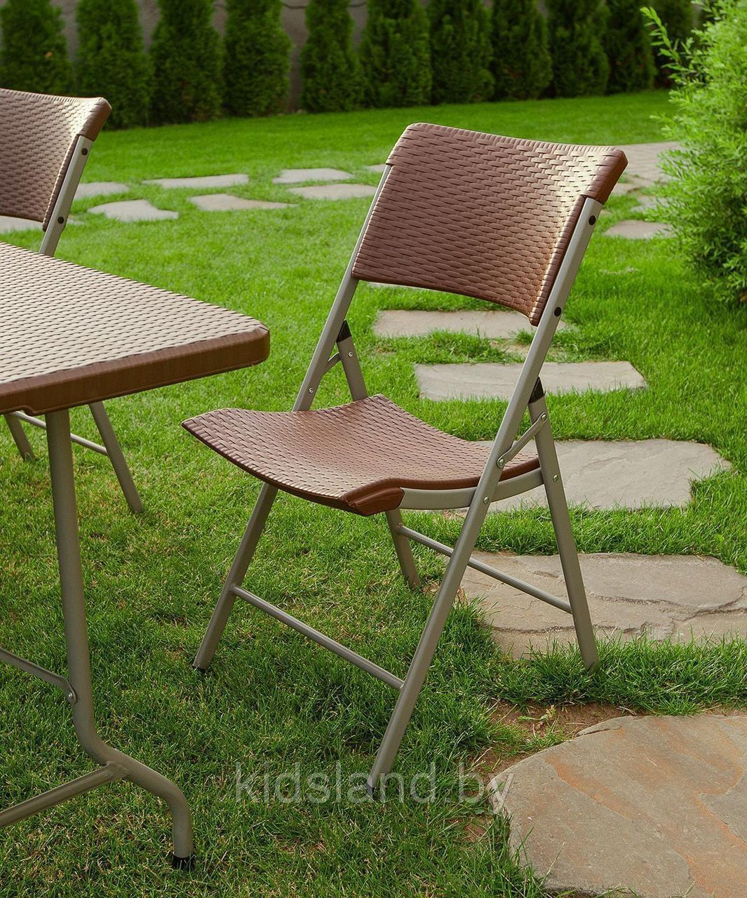 Набор складной садовой мебели CALVIANO (стол и 4 стула, ротанг) - фото 4 - id-p166916886