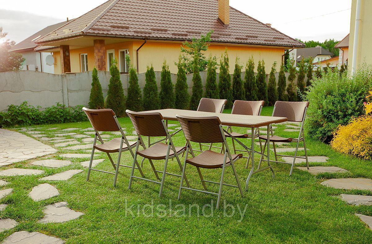 Набор складной садовой мебели CALVIANO (стол и 6 стульев, ротанг) - фото 6 - id-p166916887