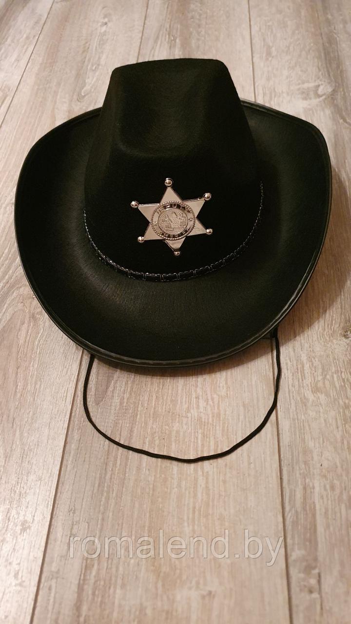 Шляпа Шерифа со звездой ,черная ( ковбойская шляпа) - фото 7 - id-p166921716