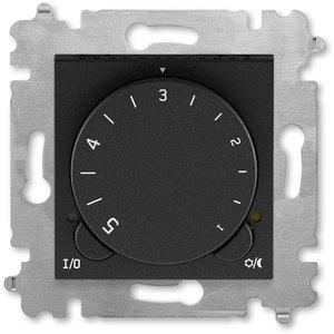 Терморегулятор ABB Levit с поворотной ручкой 16А антрацит / дымчатый чёрный 16A (без датчика 3292U-A90100)