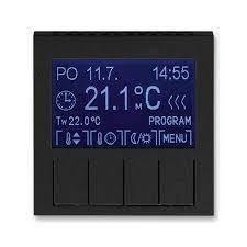 Терморегулятор ABB Levit программируемый антрацит / дымчатый чёрный (без датчика 3292U-A90100 и реле 3292U-A0)