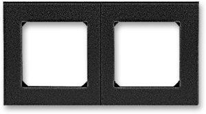 Рамка ABB Levit 2 поста антрацит / дымчатый чёрный