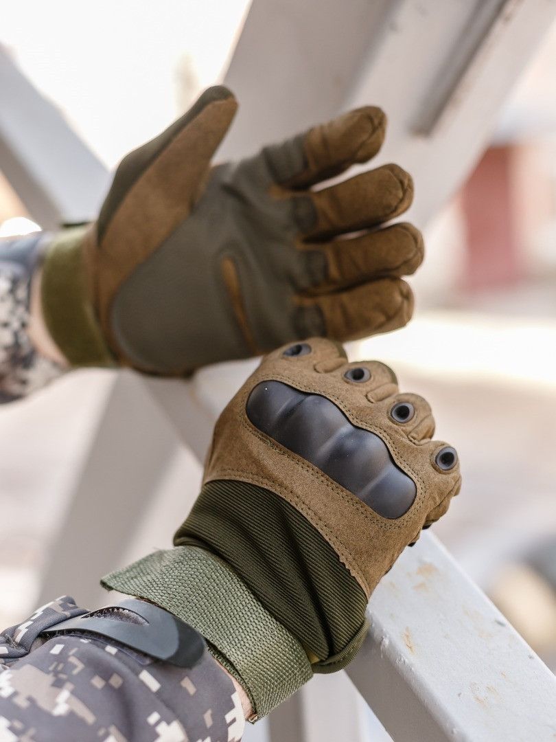 Перчатки Tactical PRO со вставкой (оlive). Размер XXL. - фото 7 - id-p166923670