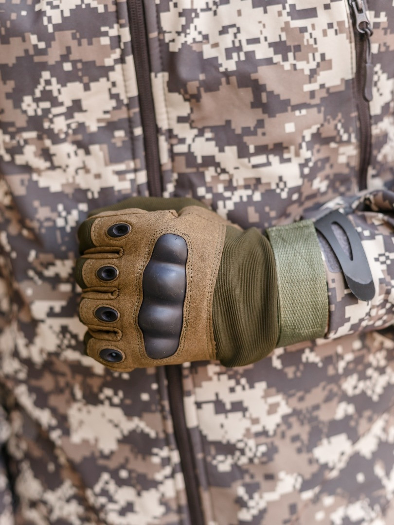 Перчатки Tactical PRO со вставкой (оlive). Размер XL. - фото 8 - id-p166923732