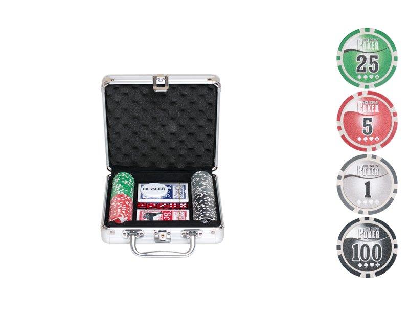 Игра "Набор для покера в чемодане NUTS" 100 фишек