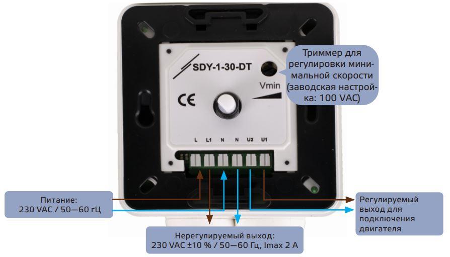 Электронный регулятор скорости вентилятора SDY 1,5 A - фото 2 - id-p166920993
