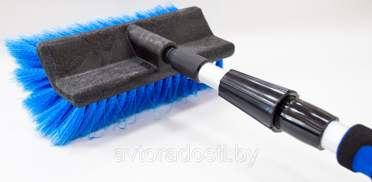 Щетка для мытья автомобиля (алюминиевая телескопическая ручка (100-170 см.) с краном подачи воды) - фото 1 - id-p166873465