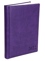 Ежедневник А5, 168л. датированный 2022 год. ГЛОСС фиолетовый, переплет кожзам