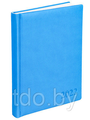 Ежедневник А5, 168л. датированный 2022 год. ГЛОСС голубой, переплет кожзам - фото 1 - id-p166929714