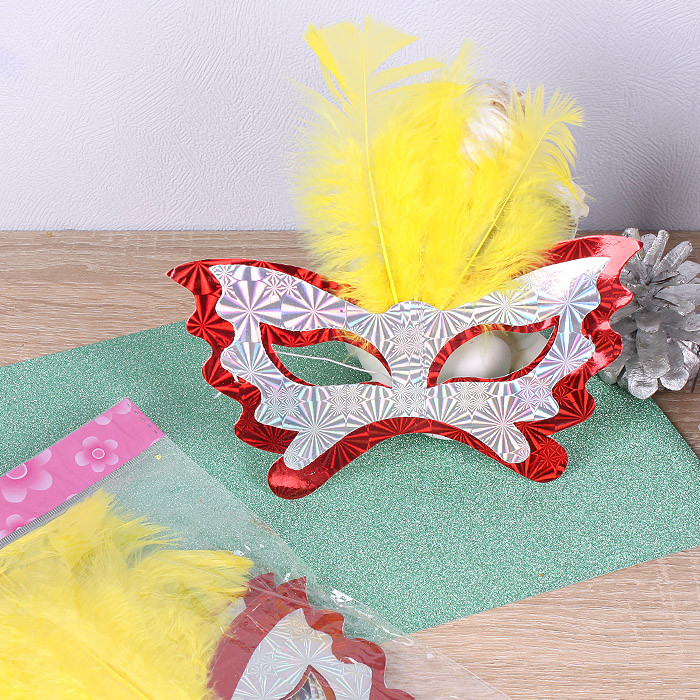 Набор масок карнавальных(с перьями) 6шт - фото 2 - id-p166931341