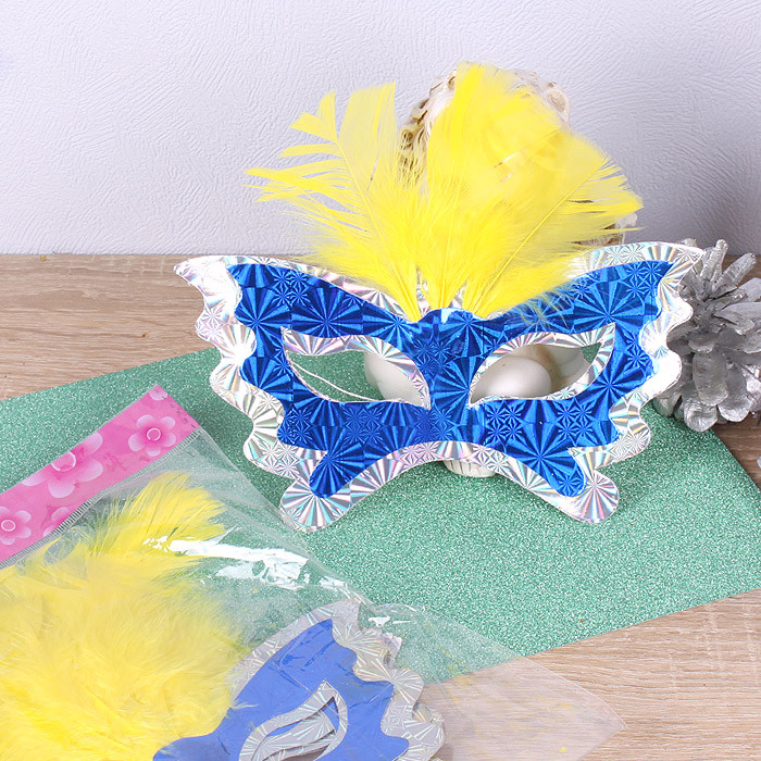 Набор масок карнавальных(с перьями) 6шт - фото 3 - id-p166931341