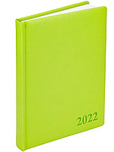 Ежедневник А5, 168л. датированный 2022 год. ГЛОСС ярко-зеленый, переплет кожзам