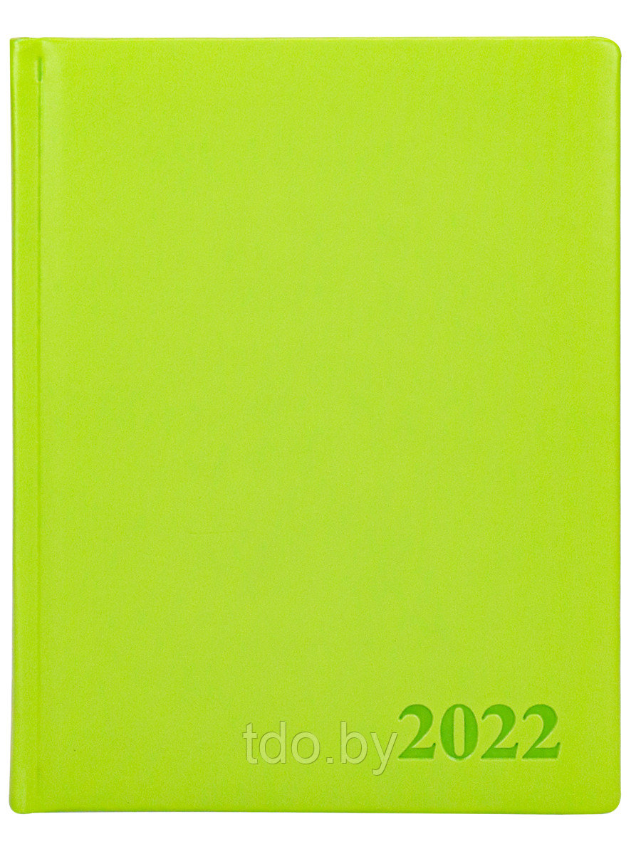 Ежедневник А5, 168л. датированный 2022 год. ГЛОСС ярко-зеленый, переплет кожзам - фото 2 - id-p166929716