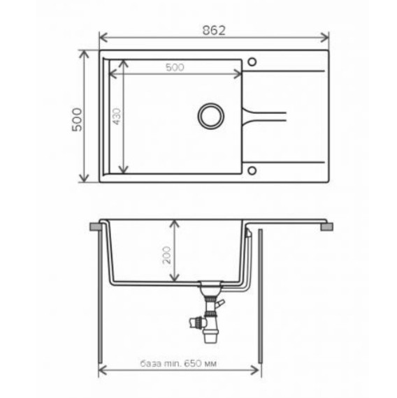 Кухонная мойка POLYGRAN GALS-862 - фото 6 - id-p166933211