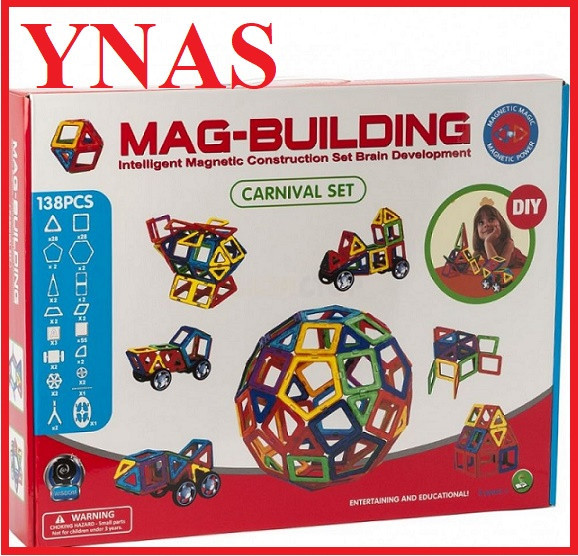 Детский магнитный объемный конструктор Mag-Building 138 деталей маг билдинг для детей - фото 2 - id-p166943905