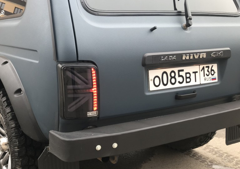 Тюнинг фонари задние LADA NIVA Лада Нива 2121 2131 21213, 21214 светодиодные "Британия" черные - фото 3 - id-p166944689