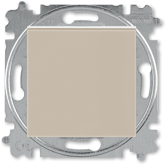 Выключатель кнопочный одноклавишный ABB Levit макиато / белый - фото 1 - id-p166944792