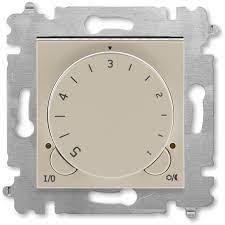 Терморегулятор ABB Levit с поворотной ручкой 16А макиато / белый 16A (без датчика 3292U-A90100)