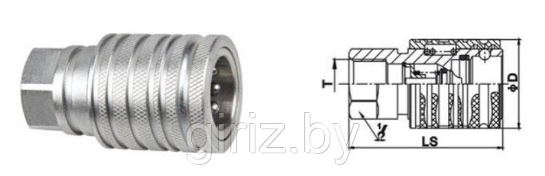 Корпус муфты разрывной G1/2  (мама, вн.р., двойного действия)