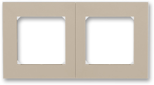 Рамка ABB Levit 2 поста макиато / белый