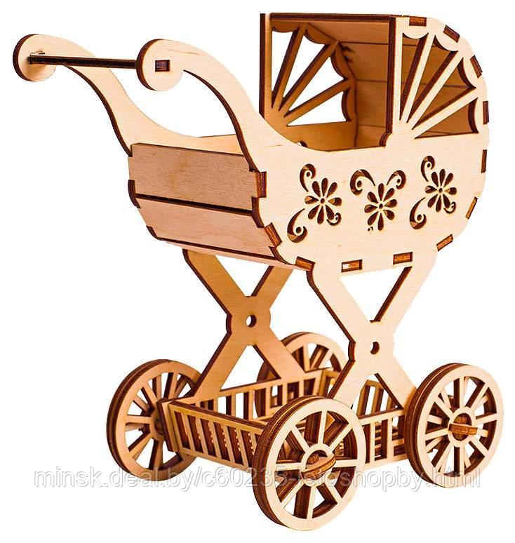 Деревянный конструктор Polly Детская коляска ДК-2-11 - фото 1 - id-p166957958