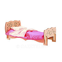 Деревянный конструктор Polly Чудо-кровать со спальным набором ДК-2-02