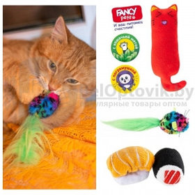 Набор игрушек для животных Счастливый кот 4 в 1 (с погремушкой и кошачьей мятой). SET3