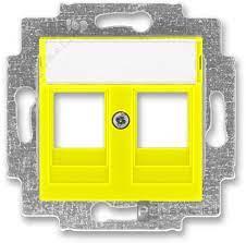 Накладка с суппортом ABB Levit для информационных разъёмов жёлтый - фото 1 - id-p166988796