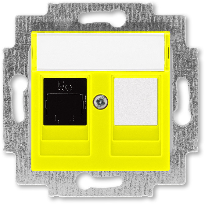 Розетка информационная ABB Levit RJ45 категория 5e и заглушка жёлтый - фото 1 - id-p166988801